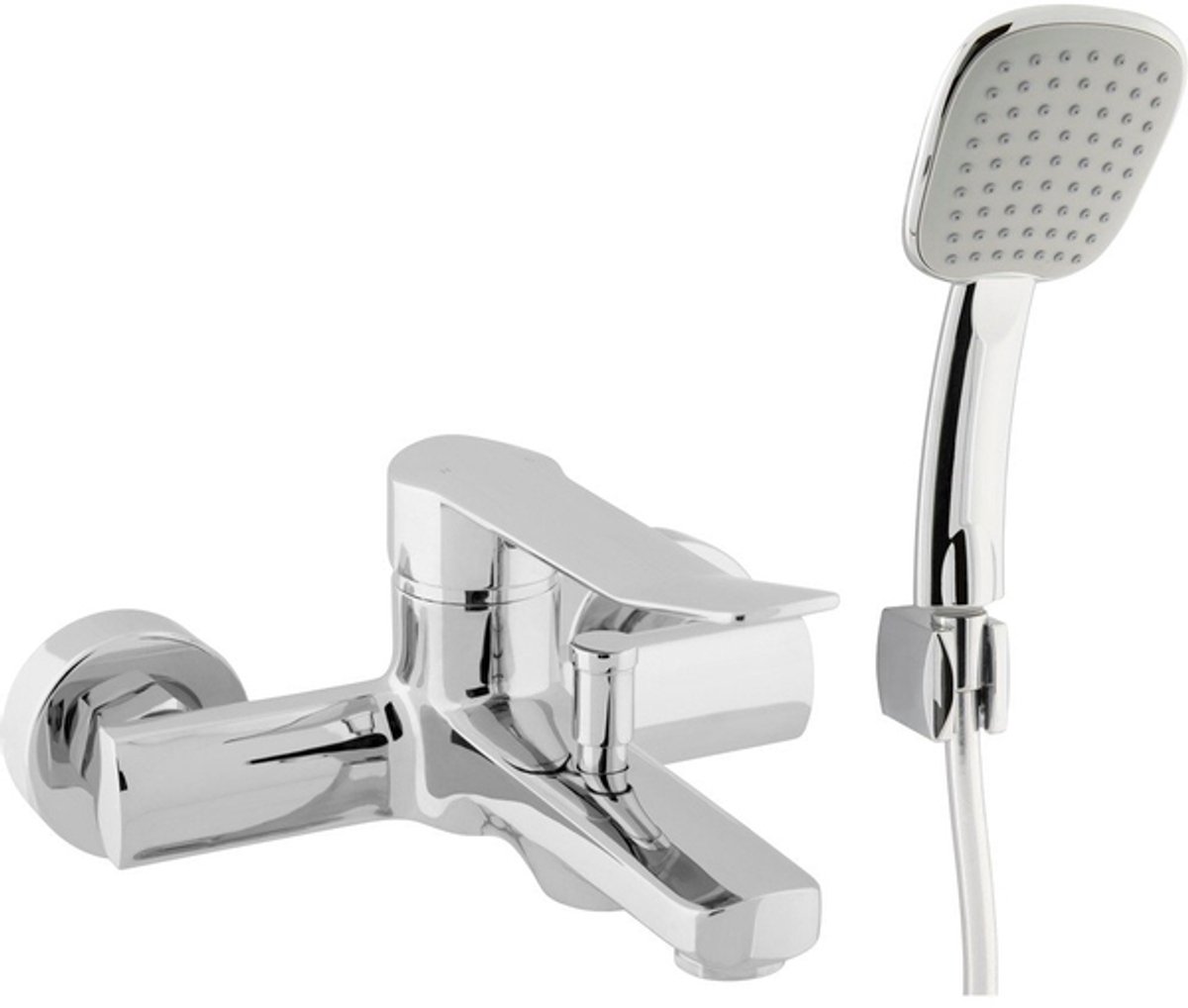 Nemo Go Care CS badmengkraan eengreeps compleet met ergonomische hendel cold start inclusief handdouche hartafstand 15 cm keramische schijven inclusief rozetten en Skoppelingen chroom