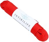 Intirilife 31m nylon buitentouw in ROOD - Tuintouw 31 meter lang en 4 mm dik - Paracord koord scheurvast en robuust met 7 kerndraden veelzijdig voor tuin en...