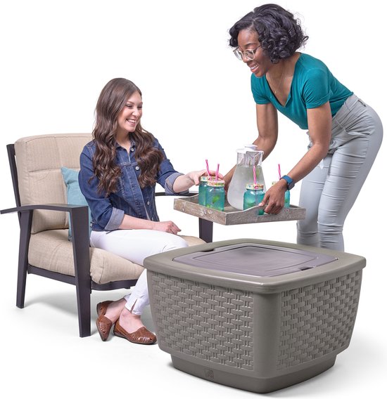 Step2 Just Chillin’ Patio Table & Ice Bin - Buitentafel & ijsbak in één - Wicker-look van Step2 — afbeelding 4