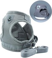 Harnais pour chien Taille S- Harnais pour Chiens - Échappements - Réfléchissant - Accessoires pour chien - Extérieur - Petits chiens - Poméranie - Chihuahua - Marche - Grijs