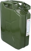 Kanister - Jerrycan - acier - vert armée - 20 litres - 35cm de large x 16cm de long x 46cm de haut