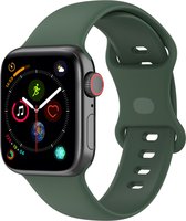 By Qubix Siliconen sportbandje - Donkergroen - Maat: M-L - Geschikt voor Apple Watch 42mm - 44mm - 45mm - Ultra - 49mm - Compatible Apple watch bandje