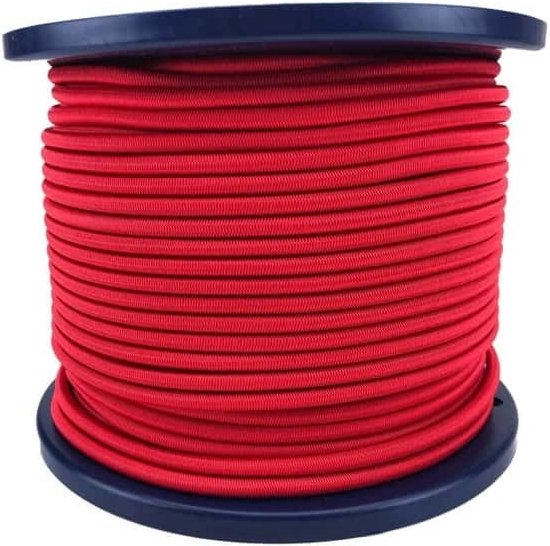 Kamu Synber Rubberen Touw 4mm x 5m Rubberen Koord Expandertouw Elastische Draad voor Dekzeilen, Kamperen, Waslijnen | Zwart