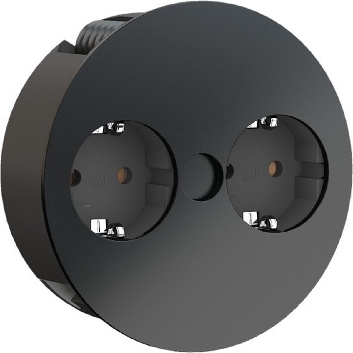 Bol.com BACHMANN TWIST 2x geaard stopcontact, adereindhulzen, geaarde stekker, zwart, 2 m aanbieding