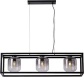 Freelight - Hanglamp Dentro 3 lichts L 110 cm rook glas zwart