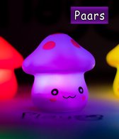 Kawaii - Schattig Paddenstoel Nachtlampje - Paars (RGB)