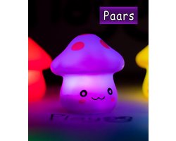 foto van Kawaii - Schattig Paddenstoel Nachtlampje - Paars (RGB)
