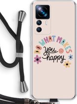 Case Company® - Hoesje met koord geschikt voor Xiaomi 12T hoesje met Koord - Happy days - Telefoonhoesje met Zwart Koord - Bescherming aan alle Kanten en Over de Schermrand