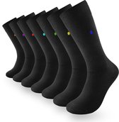Seven days in Black | 7 paar zwarte sokken - maat: 43-46