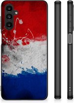 Mobiel TPU Hard Case Geschikt voor Samsung Galaxy A14 5G Telefoon Hoesje met Zwarte rand Nederlandse Vlag