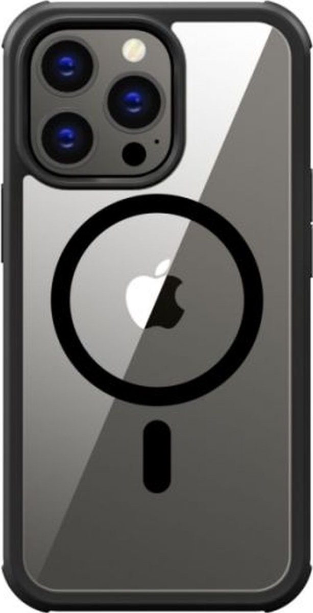 Full Cover MagSafe Bumper - Gehard Glas/PC - Zwart - Apple iPhone 14