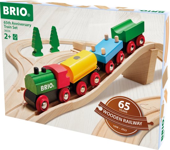 BRIO Classic - Coffret de train édition anniversaire 65 ans, Coffret de  train en bois