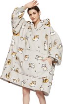 JAXY Hoodie Deken - Snuggie - Snuggle Hoodie - Fleece Deken Met Mouwen - 1450 gram - Hoodie Blanket - Katten