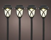 Lumineo Lot de 4 lampadaires Solar L10-W10-H33cm Zwart