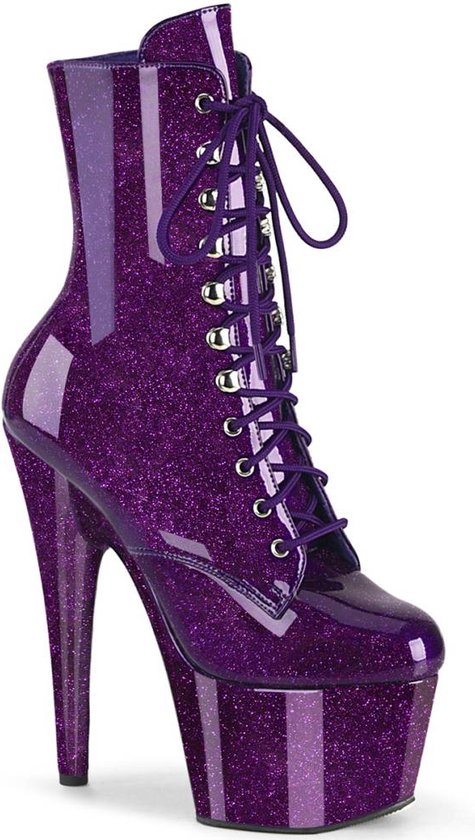 Pleaser - ADORE-1020GP Plateau Laarzen, Paaldans schoenen - US 8 - 38 Shoes - Paars