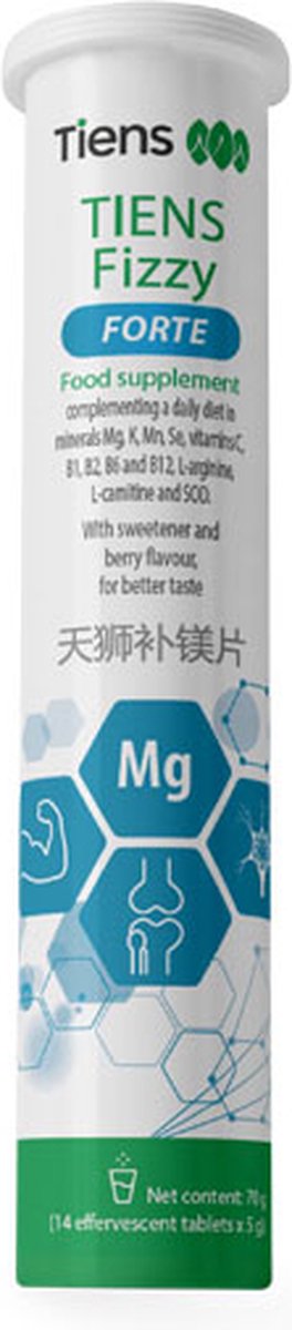 Goedkoopste Tuana Kruiden - Tiens Fizzy - Magnesium - L Arginine - L Carnitine - Sod - Mangaan - Vitamine B2 - Betaïne - Basilicumextract - Voedingssuplument - TIE06
