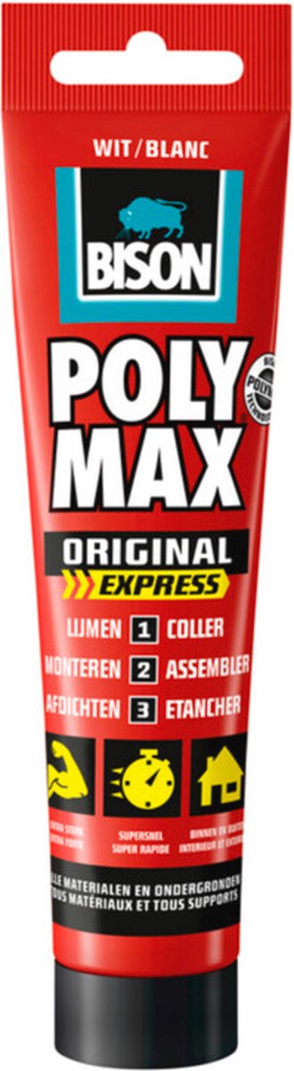 Bison - Poly Max Express Wit - 6 x 165 gr - Voordeelverpakking