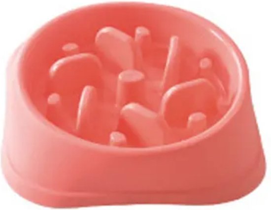Roze anti-schrokbak met een labyrint van opstaande randen.