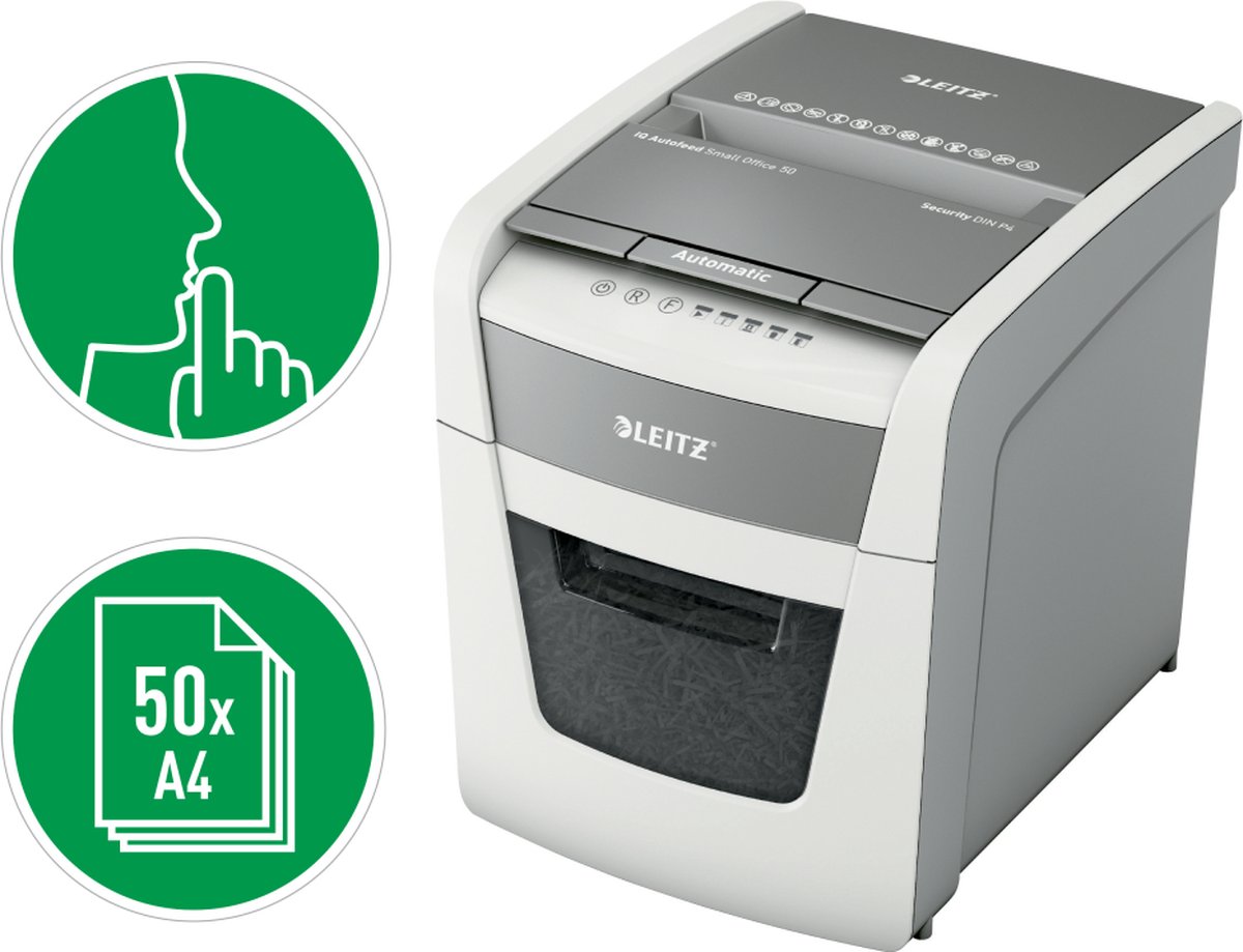 Leitz IQ Autofeed 50X: Volautomatische papierversnipperaar
