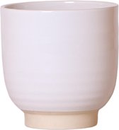 Kolibri Home | Glazed bloempot - Witte keramieken sierpot met glans - potmaat Ø12cm