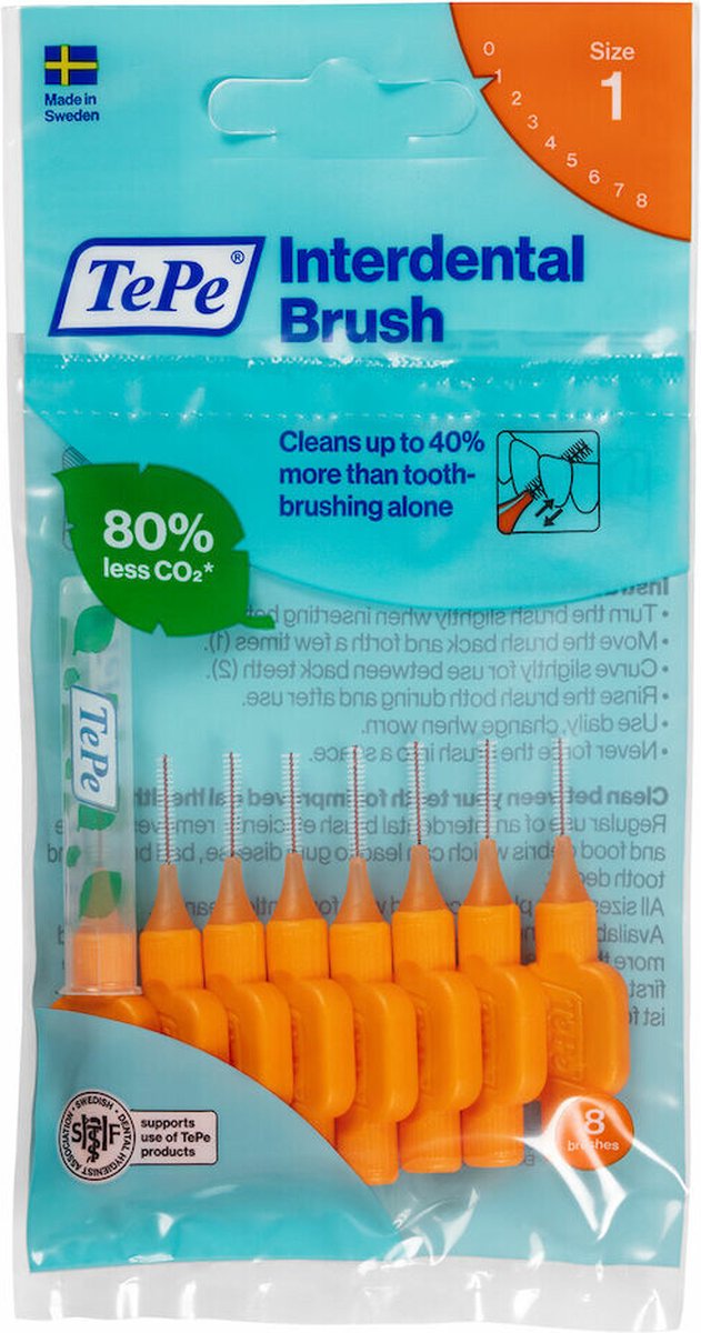 Goedkoopste 10x TePe Interdentale Ragers Original 0,45 mm Oranje 8 stuks