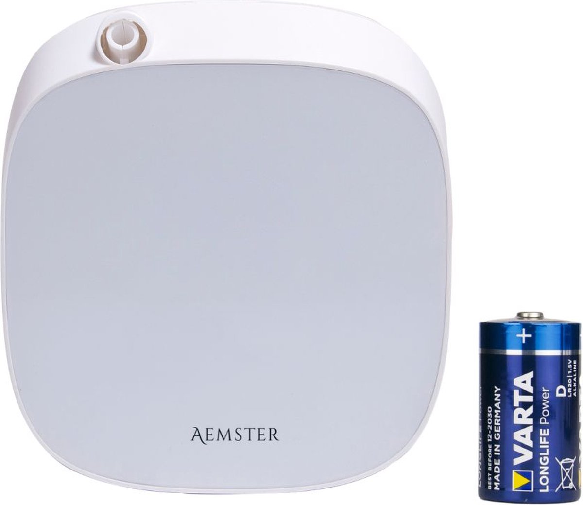 Aemster - Wally Wit + 2x Batterij - Bluetooth Aroma diffuser voor geur olie, essentiële olie en huisparfum - Wand model koude lucht geurverspreider