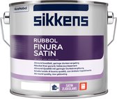 Sikkens Rubbol Finura Satin Wit - 2,5 liter op kleur- Lakverf - Dekkend - Binnen en buiten - Zijdeglans -