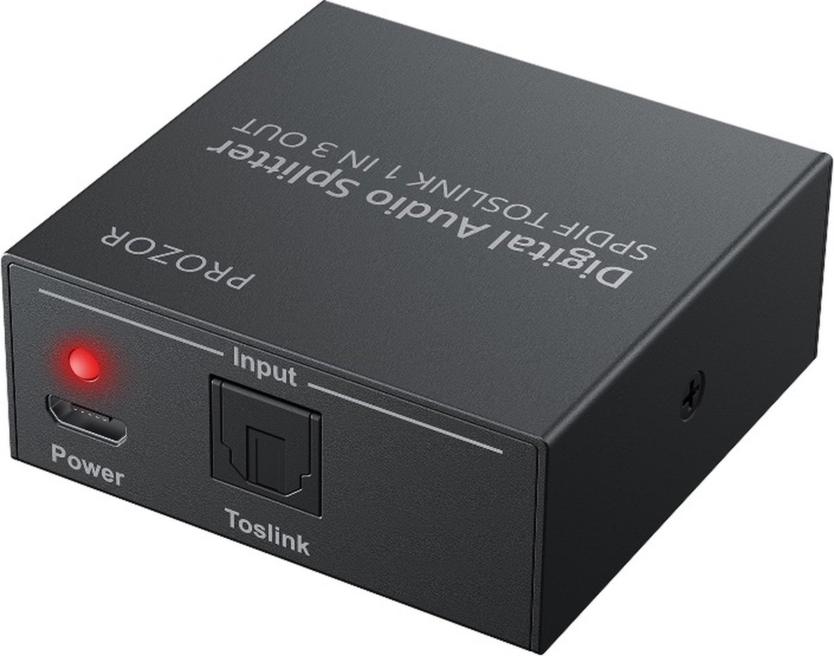 Bluetoolz® - SPDIF-toslink splitter 1 in 3 uit - digitale audio adapter - BT SPDIF0103 - zwart