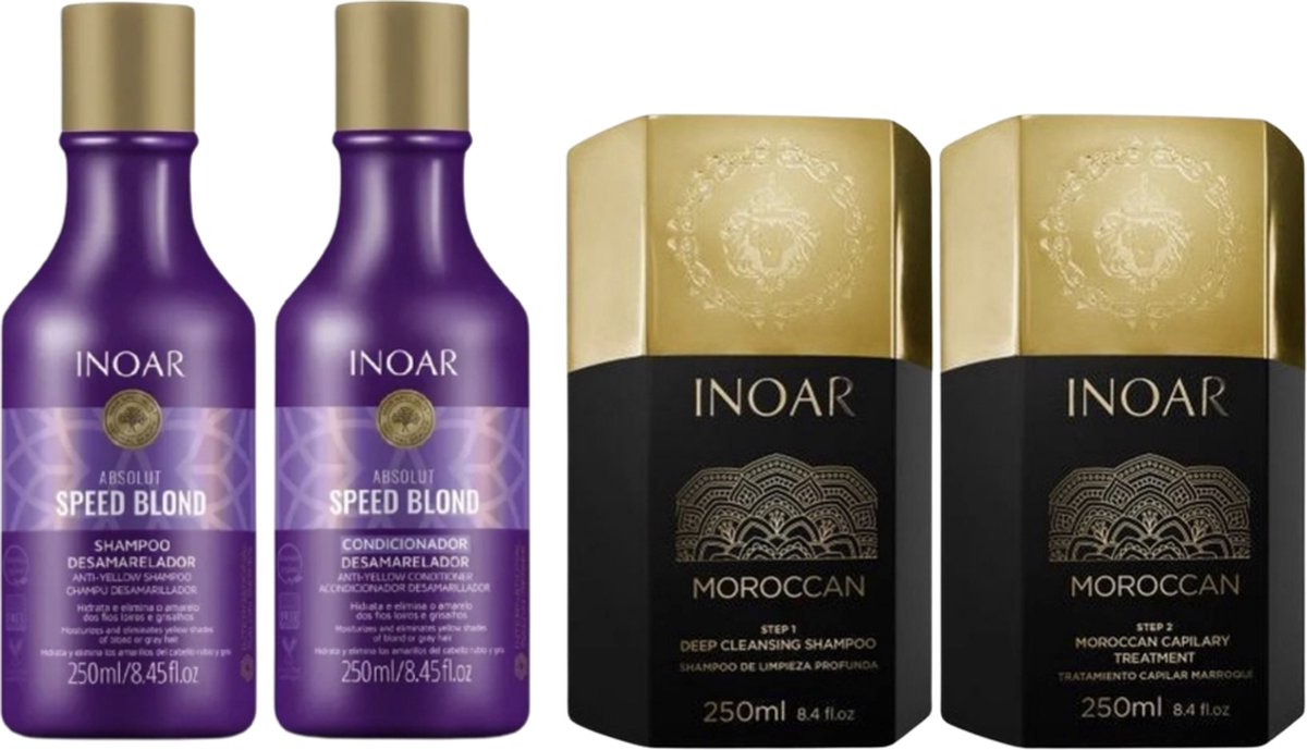 Inoar Moroccan Keratine Set Met Speed Blond Shampoo & Conditioner 250 ML