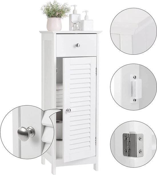 vidaXL Badkamerkast - Wit - 80x33x60 cm - Bewerkt hout