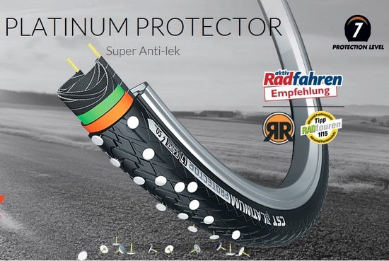 Buitenband CST Platinum Protector 28 x 1.40 / 37-622 mm - zwart met reflectie van Merkloos — afbeelding 4