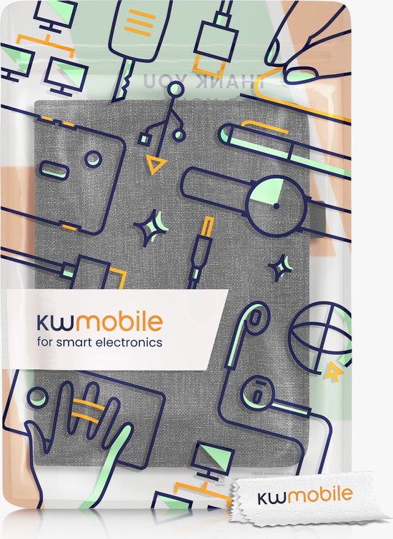 kwmobile Flip cover eReader hoesje geschikt voor Amazon Kindle Paperwhite 11. Generation 2021 - Met handvat - In donkergrijs — afbeelding 3