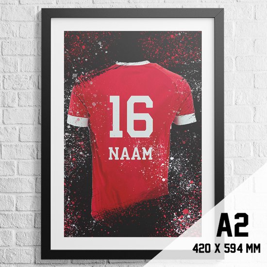 Royal Antwerp naam Poster Voetbal Shirt Format A2 420 x 594 mm - Poster Football Club Royal Antwerp FC - Avec eigen et numéro