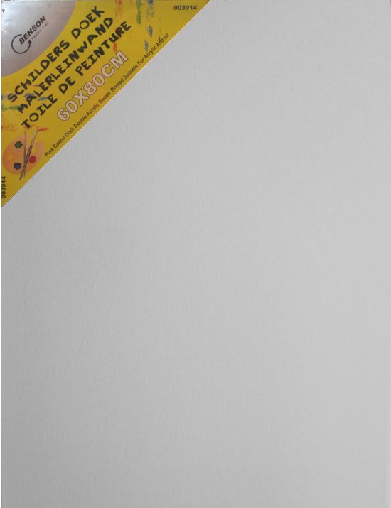 Draaien Brandweerman gouden Benson Schilderdoek - Schilderen - Canvas - 60 x 80 cm - Wit | bol.com