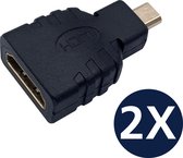 Techvavo® Set de 2 - Adaptateur Micro HDMI Male vers HDMI Femelle - Plaqué Or