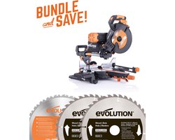 EVOLUTION - COMBOPACK R255SMS-DB+ + ZAAGBLAD HOUT - DIA 255 MM - 2000W - 22KG