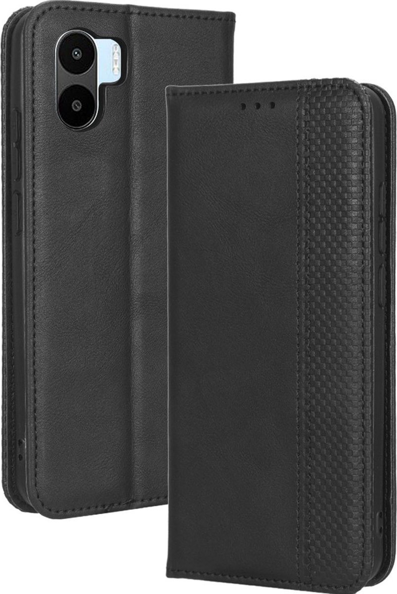 Mobigear Telefoonhoesje geschikt voor Xiaomi Redmi A1 4G Hoesje | Mobigear Sensation Bookcase Portemonnee | Pasjeshouder voor 3 Pasjes | Telefoonhoesje voor Pinpas / OV Kaart / Rijbewijs - Zwart