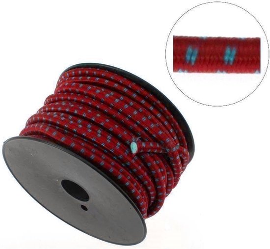 Rubberen touw op rol, reflecterend, weerbestendig, op maat te snijden, zeer elastisch, belastbaar, veelzijdig expandertouw voor aanhangers, zeilsport, vissen en outdoor, wit, 4 mm x 10 m