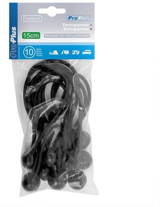 ProPlus 365644 Tentspannerset Zeltspanner-Set 10 Stück - elastisch 15cm mit Kunststoffball 10 stuk(s) van ProPlus — afbeelding 2