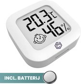 Omslag Ease Electronicz Hygrometer - Weerstation - Luchtvochtigheidsmeter - Thermometer Voor Binnen - Incl. Batterij en Plakstrip