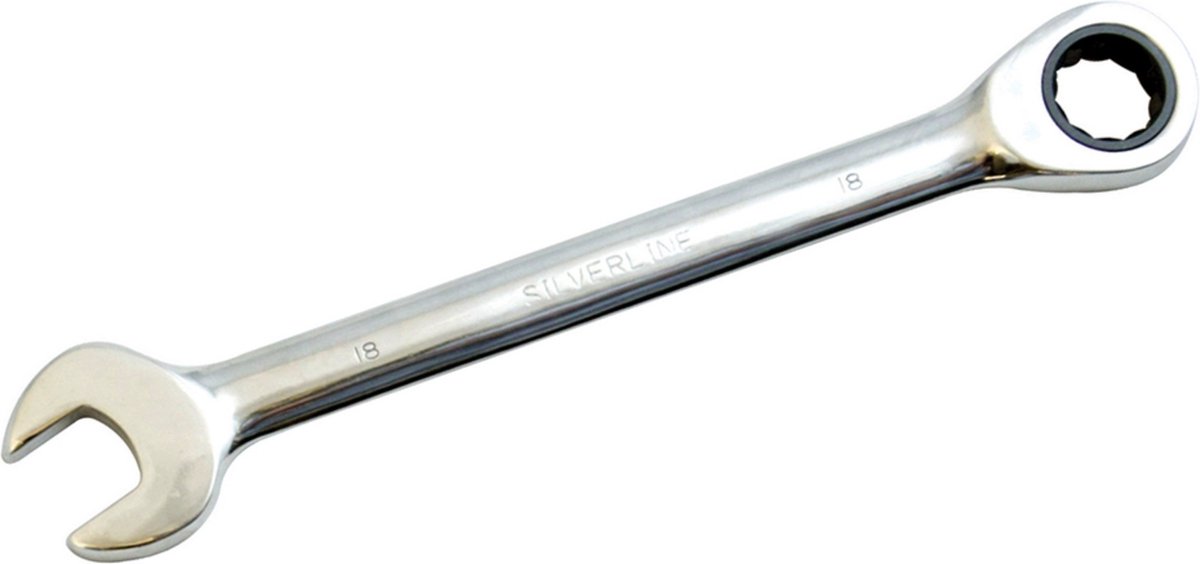 Silverline Vaste steek-ringratelsleutel 18 mm