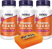 Now Foods - Vitamine D3 & K2 - 360 veggie caps - Met pilbox