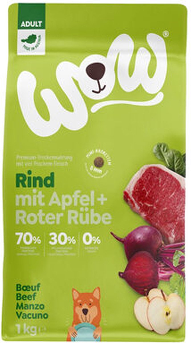 Wow WOW! Mini Adult Hondenvoer - Rund - 1 kg