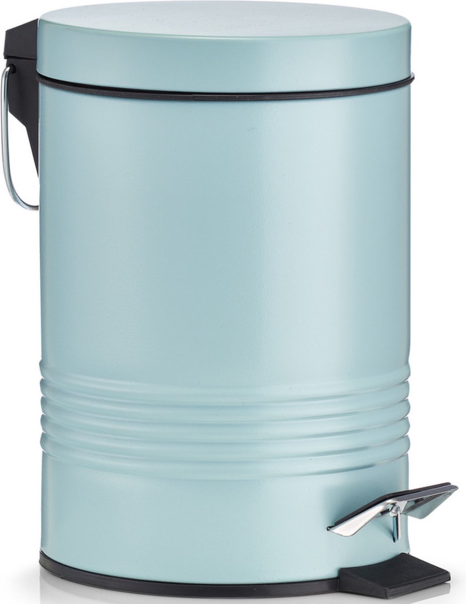 Goedkoopste 1x Mintgroene vuilnisbakken/pedaalemmers 3 liter van 17 x 25 cm - Huishouding - Badkameraccessoires/benodigdheden - Toiletaccessoires/benodigdheden - Kleine prullenbakken