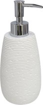 Zeeppompje/zeepdispenser wit kunststof 19 cm - Navulbare zeep houder - Toilet/badkamer accessoires