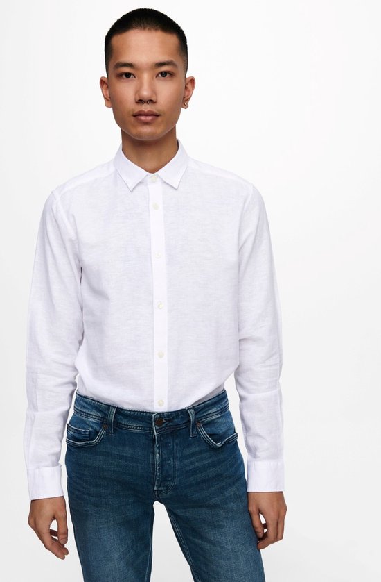 ONLY & SONS - ONSCAIDEN LIFE LS SOLID LINEN BLEND NOOS Heren Overhemd