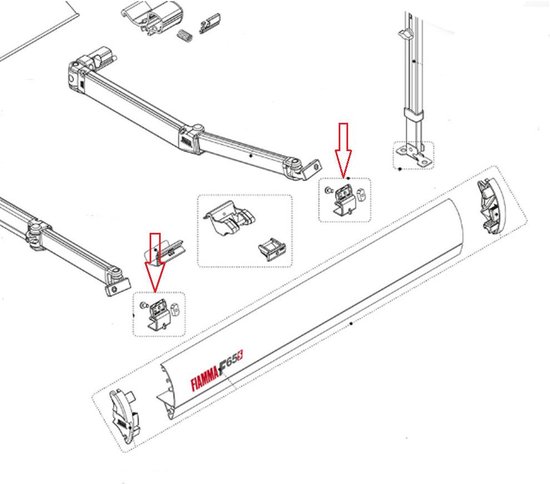 Support Fiamma intérieur droit pour F65 Référence Fiamma 98655-443
