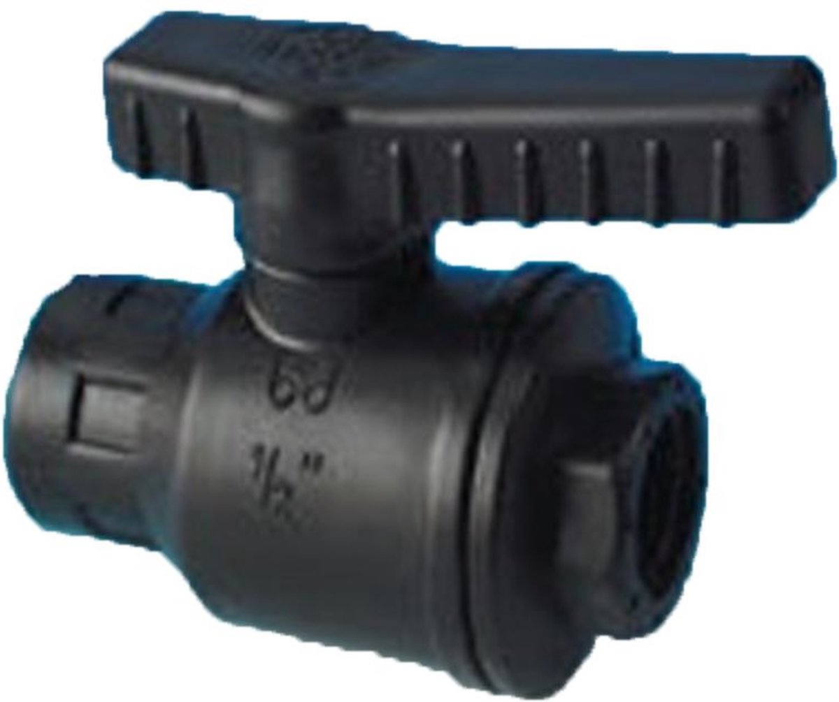 Aftapkraan zwart 20mm slangverbinding