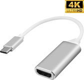 Techvavo® USB C naar HDMI Adapter - Ondersteunt 4K @30Hz - Converter - Type C to HDMI - Thunderbolt 3 - Zilvergrijs
