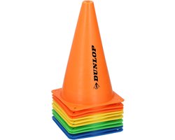 foto van Dunlop Pionnen 10 Stuks - Voetbal Trainingsmateriaal - Pilonnen - Train Snelheid en Behendigheid - Meerkleurig